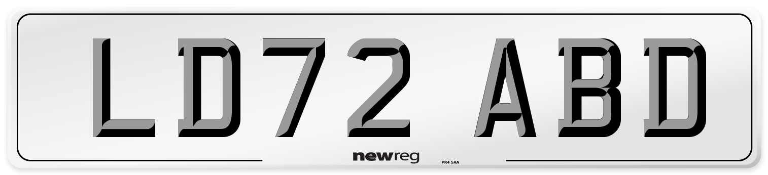 LD72 ABD Number Plate from New Reg